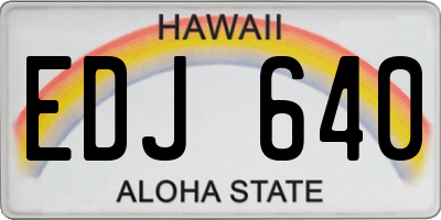 HI license plate EDJ640