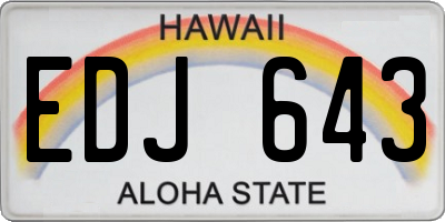 HI license plate EDJ643