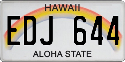 HI license plate EDJ644