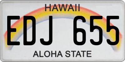 HI license plate EDJ655