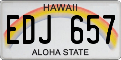 HI license plate EDJ657
