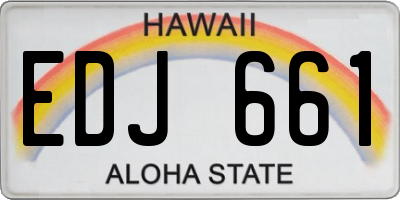 HI license plate EDJ661