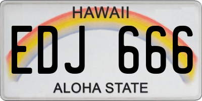HI license plate EDJ666