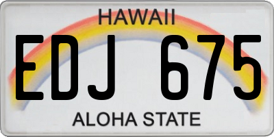 HI license plate EDJ675