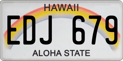HI license plate EDJ679