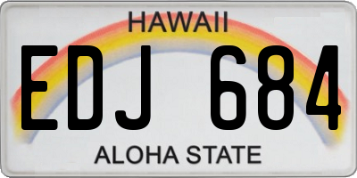 HI license plate EDJ684