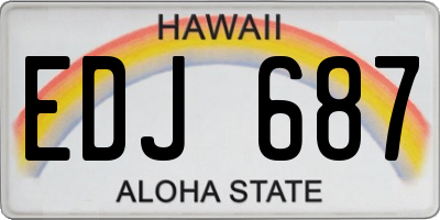 HI license plate EDJ687