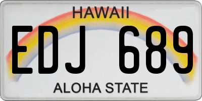 HI license plate EDJ689