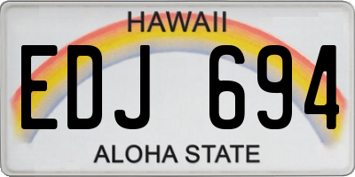 HI license plate EDJ694