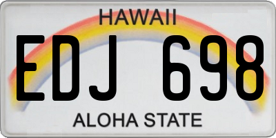 HI license plate EDJ698