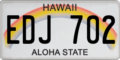 HI license plate EDJ702