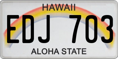 HI license plate EDJ703