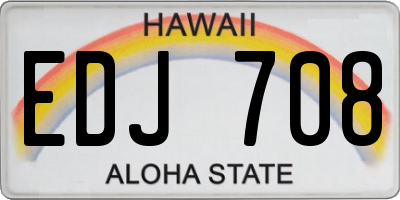 HI license plate EDJ708