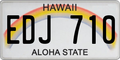 HI license plate EDJ710