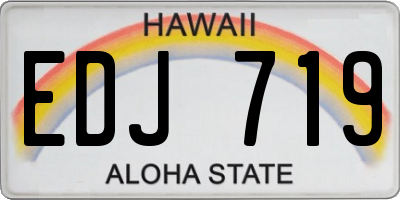 HI license plate EDJ719