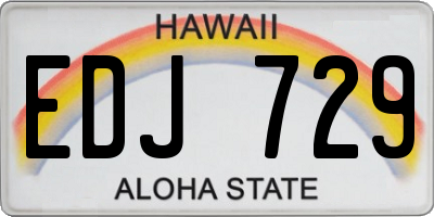 HI license plate EDJ729