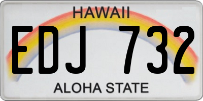 HI license plate EDJ732