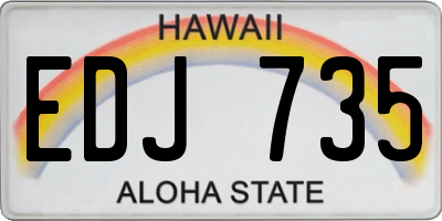 HI license plate EDJ735