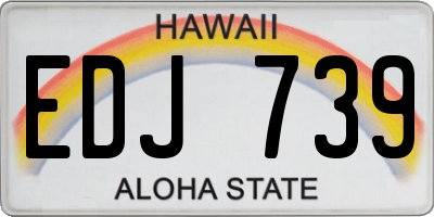 HI license plate EDJ739