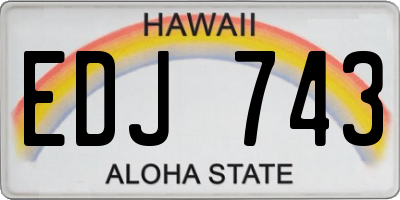 HI license plate EDJ743