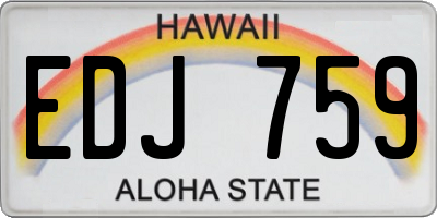 HI license plate EDJ759