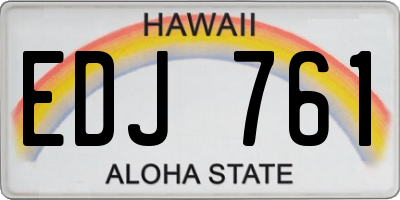 HI license plate EDJ761