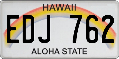 HI license plate EDJ762