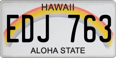 HI license plate EDJ763