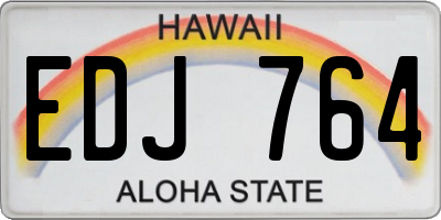 HI license plate EDJ764