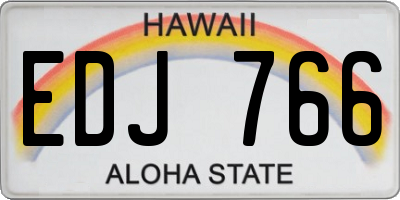 HI license plate EDJ766