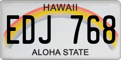 HI license plate EDJ768