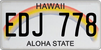 HI license plate EDJ778