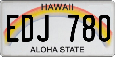 HI license plate EDJ780