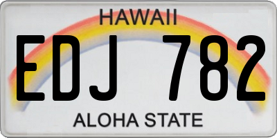 HI license plate EDJ782
