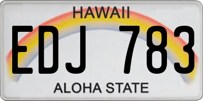 HI license plate EDJ783