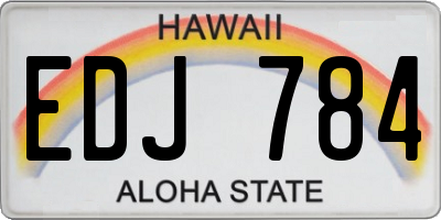 HI license plate EDJ784