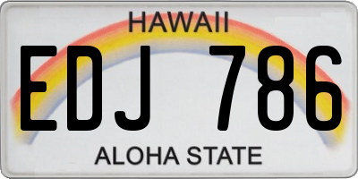HI license plate EDJ786
