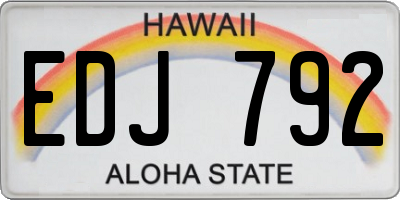 HI license plate EDJ792