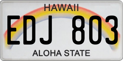 HI license plate EDJ803