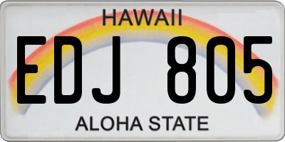 HI license plate EDJ805