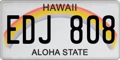 HI license plate EDJ808