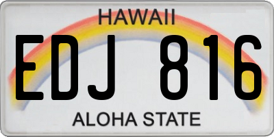 HI license plate EDJ816