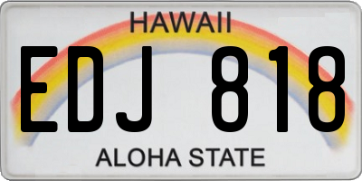 HI license plate EDJ818