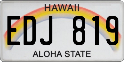 HI license plate EDJ819