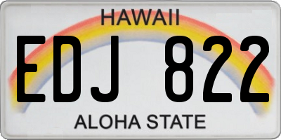 HI license plate EDJ822