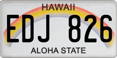 HI license plate EDJ826