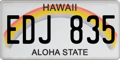 HI license plate EDJ835