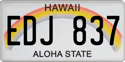 HI license plate EDJ837