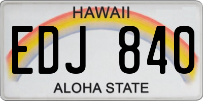 HI license plate EDJ840