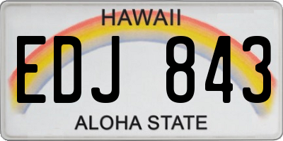 HI license plate EDJ843